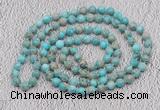 GMN454 Hand-knotted 8mm, 10mm sea sediment jasper 108 beads mala necklaces