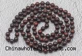 GMN458 Hand-knotted 8mm, 10mm brecciated jasper 108 beads mala necklaces