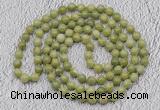 GMN469 Hand-knotted 8mm, 10mm China jade 108 beads mala necklaces