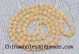 GMN476 Hand-knotted 8mm, 10mm honey jade 108 beads mala necklaces