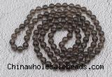 GMN485 Hand-knotted 8mm, 10mm smoky quartz 108 beads mala necklaces