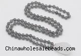 GMN4894 Hand-knotted 8mm, 10mm labradorite 108 beads mala necklace with pendant