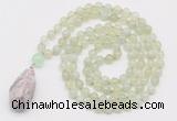 GMN4917 Hand-knotted 8mm, 10mm New jade 108 beads mala necklace with pendant