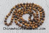 GMN492 Hand-knotted 8mm, 10mm yellow tiger eye 108 beads mala necklaces