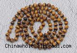 GMN493 Hand-knotted 8mm, 10mm yellow tiger eye 108 beads mala necklaces