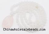 GMN5050 Hand-knotted 8mm candy jade 108 beads mala necklace with pendant