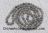 GMN507 Hand-knotted 8mm, 10mm labradorite 108 beads mala necklaces