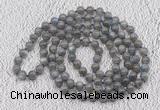 GMN508 Hand-knotted 8mm, 10mm labradorite 108 beads mala necklaces