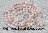 GMN510 Hand-knotted 8mm, 10mm natural pink opal 108 beads mala necklaces