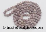 GMN522 Hand-knotted 8mm, 10mm lepidolite 108 beads mala necklaces