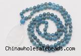 GMN5231 Hand-knotted 8mm, 10mm apatite 108 beads mala necklace with pendant