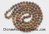 GMN524 Hand-knotted 8mm, 10mm red moss agate 108 beads mala necklaces