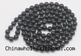 GMN527 Hand-knotted 8mm, 10mm black obsidian 108 beads mala necklaces