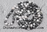GMN535 Hand-knotted 8mm, 10mm black & white jasper 108 beads mala necklaces