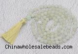 GMN59 Hand-knotted 8mm candy jade 108 beads mala necklace with tassel