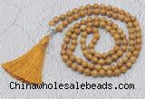 GMN606 Hand-knotted 8mm, 10mm wooden jasper 108 beads mala necklaces with tassel