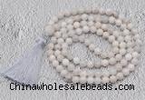 GMN663 Hand-knotted 8mm, 10mm crazy lace agate 108 beads mala necklaces with tassel