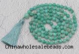 GMN695 Hand-knotted 8mm, 10mm peafowl agate 108 beads mala necklaces with tassel