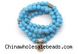 GMN7002 8mm imitation turquoise 108 mala beads wrap bracelet necklaces