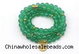 GMN7007 8mm green agate 108 mala beads wrap bracelet necklace