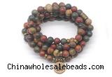 GMN7018 8mm picasso jasper 108 mala beads wrap bracelet necklace