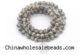 GMN7021 8mm dalmatian jasper 108 mala beads wrap bracelet necklace