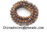 GMN7023 8mm elephant skin jasper 108 mala beads wrap bracelet necklace