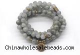 GMN7034 8mm labradorite 108 mala beads wrap bracelet necklace