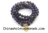 GMN7038 8mm amethyst 108 mala beads wrap bracelet necklace