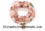 GMN7039 8mm matte volcano cherry quartz 108 mala beads wrap bracelet necklace