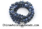 GMN7040 8mm matte sodalite 108 mala beads wrap bracelet necklace