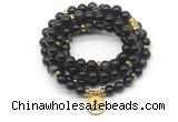 GMN7041 8mm golden obsidian 108 mala beads wrap bracelet necklace