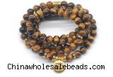 GMN7042 8mm yellow tiger eye 108 mala beads wrap bracelet necklace