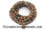 GMN7045 8mm matte yellow tiger eye 108 mala beads wrap bracelet necklace