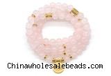 GMN7050 8mm rose quartz 108 mala beads wrap bracelet necklaces