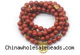 GMN7059 8mm red jasper 108 mala beads wrap bracelet necklaces