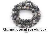 GMN7062 8mm black water jasper 108 mala beads wrap bracelet necklaces