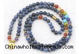 GMN7111 7 Chakra 8mm sodalite 108 mala beads wrap bracelet necklaces