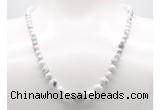 GMN7311 white howlite graduated beaded necklace & bracelet set