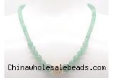 GMN7312 green aventurine graduated beaded necklace & bracelet set