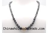 GMN7319 black labradorite graduated beaded necklace & bracelet set