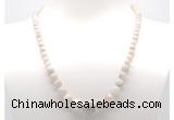GMN7321 white crazy lace agate graduated beaded necklace & bracelet set