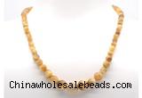 GMN7330 golden tiger eye graduated beaded necklace & bracelet set