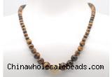 GMN7332 grade AA yellow tiger eye graduated beaded necklace & bracelet set