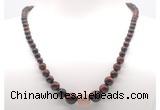 GMN7333 red tiger eye graduated beaded necklace & bracelet set