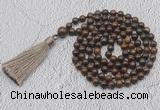 GMN734 Hand-knotted 8mm, 10mm bronzite 108 beads mala necklaces with tassel