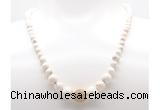 GMN7340 white howlite graduated beaded necklace & bracelet set