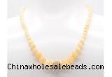 GMN7341 honey jade graduated beaded necklace & bracelet set