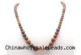 GMN7351 picasso jasper graduated beaded necklace & bracelet set