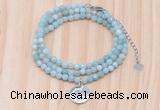 GMN7413 4mm faceted round tiny amazonite beaded necklace with constellation charm